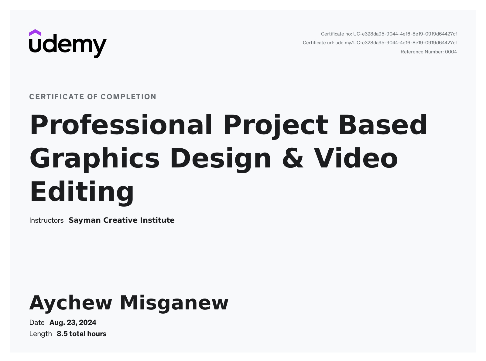 Graphics Design & Video Editing Certificate